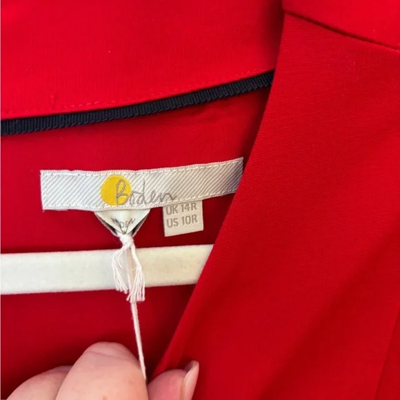 Boden Classic Red Midi Dress w Flutter Sleeves NEW Women US 10R DO132 Red - Picture 13 of 16